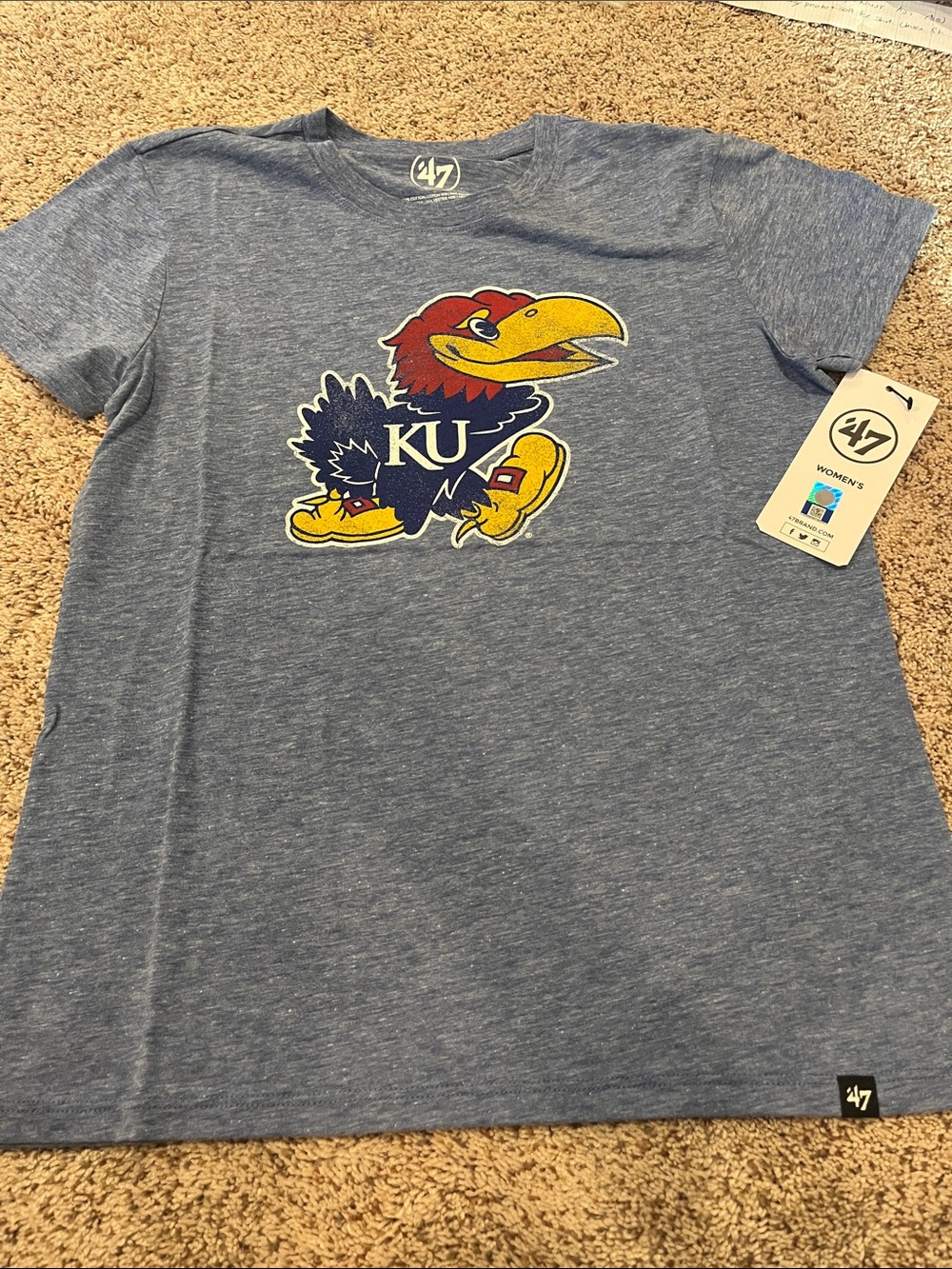 47 Women's Heather Blue KU Jayhawk Graphic Tee